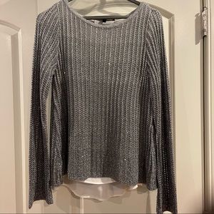 White House Black Market gradient gray sweater